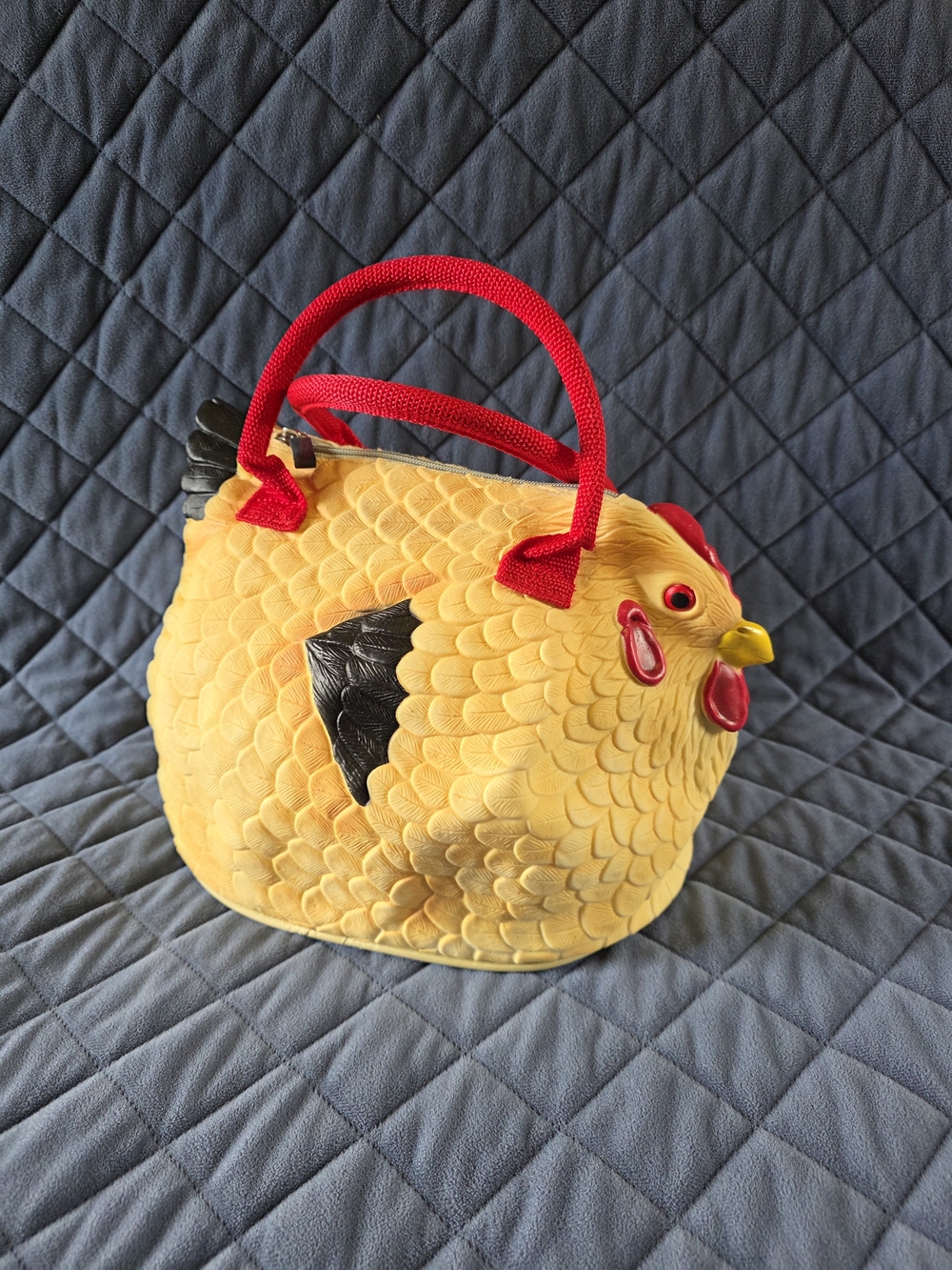 Rubber Chicken Purse with Red Handles - Picture 2 of 7